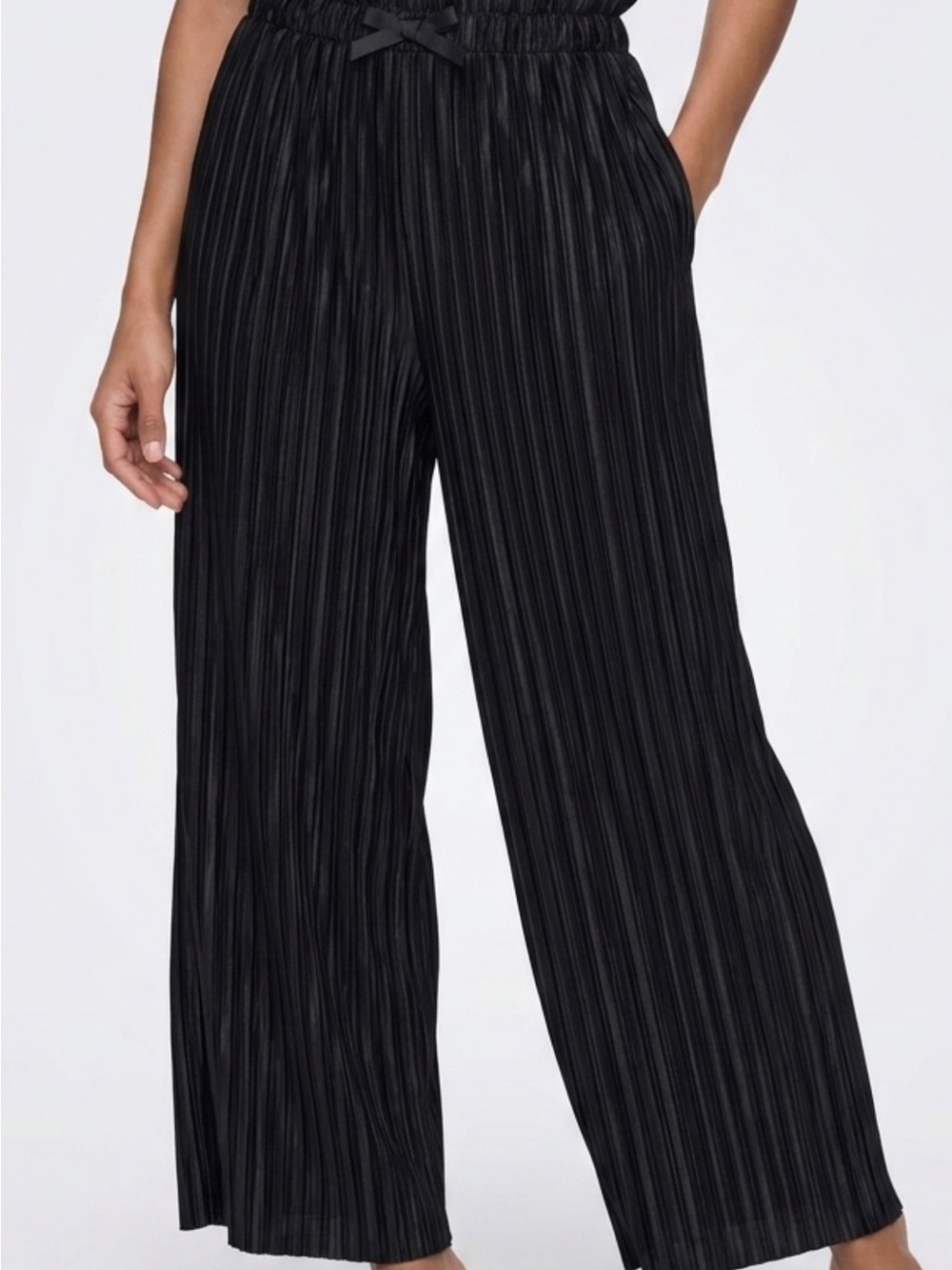 Marc Bouwer Black Pleated Wide-Leg Pants